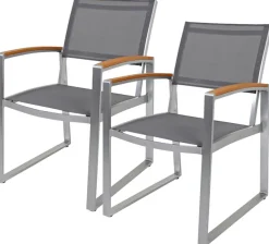 Garden Pleasure Gartenstuhl »AVA« (Set) 2 Stk.2er Set, Kunststoff/Non-Wood, grau