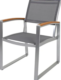 Garden Pleasure Gartenstuhl »AVA« (Set) 2 Stk.2er Set, Kunststoff/Non-Wood, grau