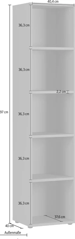 GERMANIA Aktenregal »GW-Agenda Aktenregal« mit verstellbaren Einlegeböden, Breite 45 oder 80 cm, Made in Germany