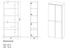 GERMANIA Aktenschrank »Lissabon« 1 Stk. tlg. mit verstellbaren Einlegeböden und grifflosem Design