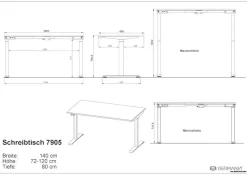 GERMANIA Büromöbel-Set »Lemont« 2 tlg. Set bestehend aus höhenverstellbarem Schreibtisch und Rollcontainer