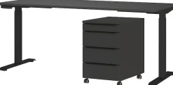 GERMANIA Büromöbel-Set »Mailand, inkl. Schreibtisch (elektr. höhenverstellbar) & Rollcontainer« 2 Stk. tlg. Breitenvariante wählbar (140-180 cm), Made in Germany
