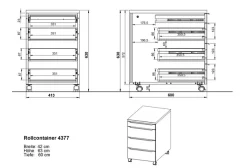 GERMANIA Büromöbel-Set »Mailand, inkl. Schreibtisch (elektr. höhenverstellbar) & Rollcontainer« 2 Stk. tlg. Breitenvariante wählbar (140-180 cm), Made in Germany