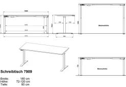 GERMANIA Büromöbel-Set »Mailand, inkl. Schreibtisch (elektr. höhenverstellbar) & Rollcontainer« 2 Stk. tlg. Breitenvariante wählbar (140-180 cm), Made in Germany