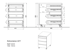 GERMANIA Büromöbel-Set »Mailand« 4 Stk. tlg. inkl. Schreibtisch, Rollcontainer, Raumteiler und Sideboard