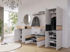 GERMANIA Garderobenpaneel »Arluno« 1 Stk. tlg. 96 x 107 x 30 cm, Kleiderstange und -haken aus Metall, Made in Germany