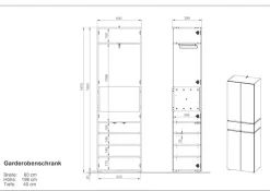 GERMANIA Garderobenschrank »Arluno« 1 Stk. tlg. Breite 60cm, ausziehbareKleiderstange, Push-to-open, Made in Germany