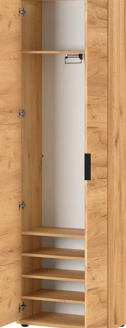 GERMANIA Garderobenschrank »Fremont« Breite: 59 cm, Metallgriffe, verstellb. Böden, ausziehb. Kleiderstange