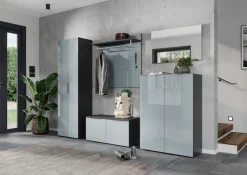 GERMANIA Garderobenschrank »Oakland mit Glasfront« Breite: 59cm, Türdämpfung,verstellb. Böden, Metallgriffe aus Chrom