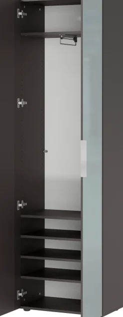 GERMANIA Garderobenschrank »Oakland mit Glasfront« Breite: 59cm, Türdämpfung,verstellb. Böden, Metallgriffe aus Chrom