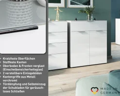 GERMANIA Kombikommode »Oakland mit Glasauflagen,« Breite 83 cm, mit Schubladen, in vers. Varianten