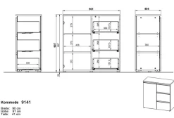GERMANIA Kommode »Cormano« Breite 90 cm, verstellbare Böden, Soft-close, Made in Germany