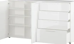 GERMANIA Kommode »Sunnyvale« Breite 186 cm, verstellbare Böden, Hochglanz, Made in Germany