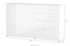 GERMANIA Kommode »Sunnyvale« Breite 186 cm, verstellbare Böden, Hochglanz, Made in Germany