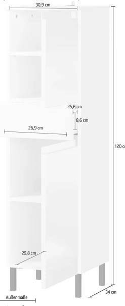 GERMANIA Midischrank »Scantic« 1 Stk. tlg. mit griffloser Optik