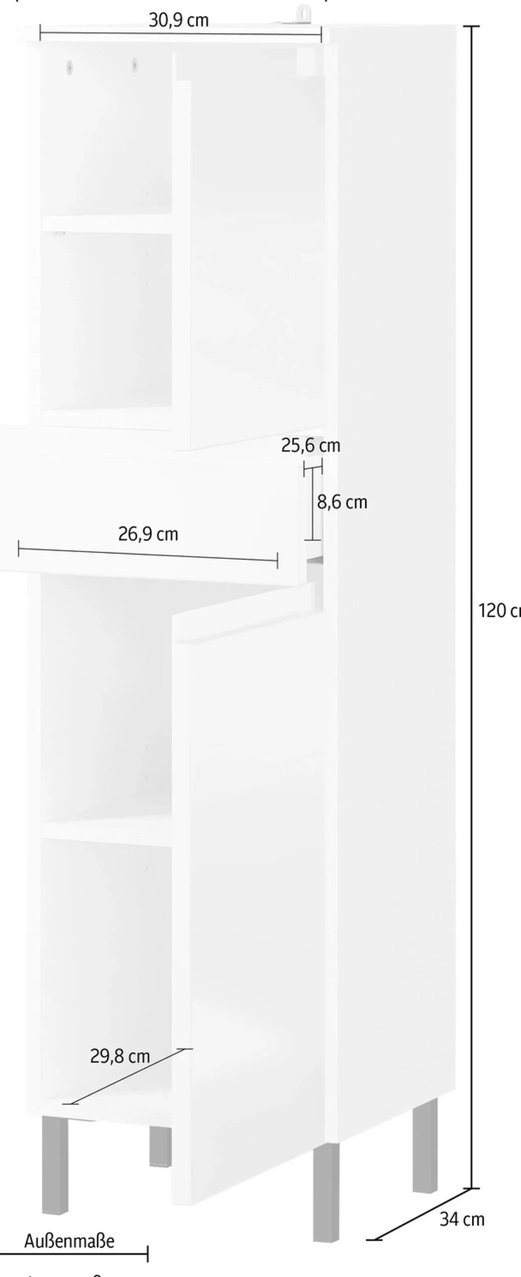 GERMANIA Midischrank »Scantic« 1 Stk. tlg. mit griffloser Optik