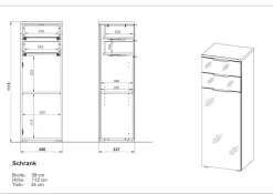 GERMANIA Midischrank »Tavira« 1 Stk. tlg. Midischrank mit Glasfronten und Selbsteinzug der Schubladen