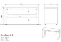 GERMANIA Schreibtisch »Adrano« 1 Stk. tlg. mit vorderer Blende, Breite 150 cm, Made in Germany