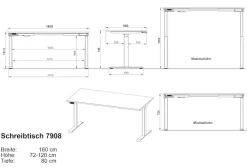 GERMANIA Schreibtisch »GW-Oviedo« 1 Stk. tlg. Bedieneinheit mit Memory-Funktion und USB-Port