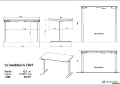 GERMANIA Schreibtisch »Lemont« Elektrisch höhenverstellbarer Schreibtisch