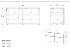 GERMANIA Schuhbank »Arluno« 1 Stk. tlg. 96 x 48 x 40 cm, Push-to-open, Made in Germany