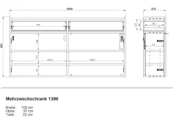 GERMANIA Schuhschrank »Ameca« 1 Stk. tlg. mit Schubl.,für schmale Flure,Tiefe: 22cm,Soft-close,verstellb. Böden