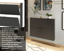 GERMANIA Schuhschrank »Ameca« 1 Stk. tlg. für schmale Flure, Tiefe: 18cm, Soft-close, Breite: 100 oder 140 cm