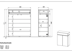 GERMANIA Schuhschrank »Arluno« 1 Stk. tlg. Breite 89 cm, verstellbare Böden, Push-to-open, Made in Germany