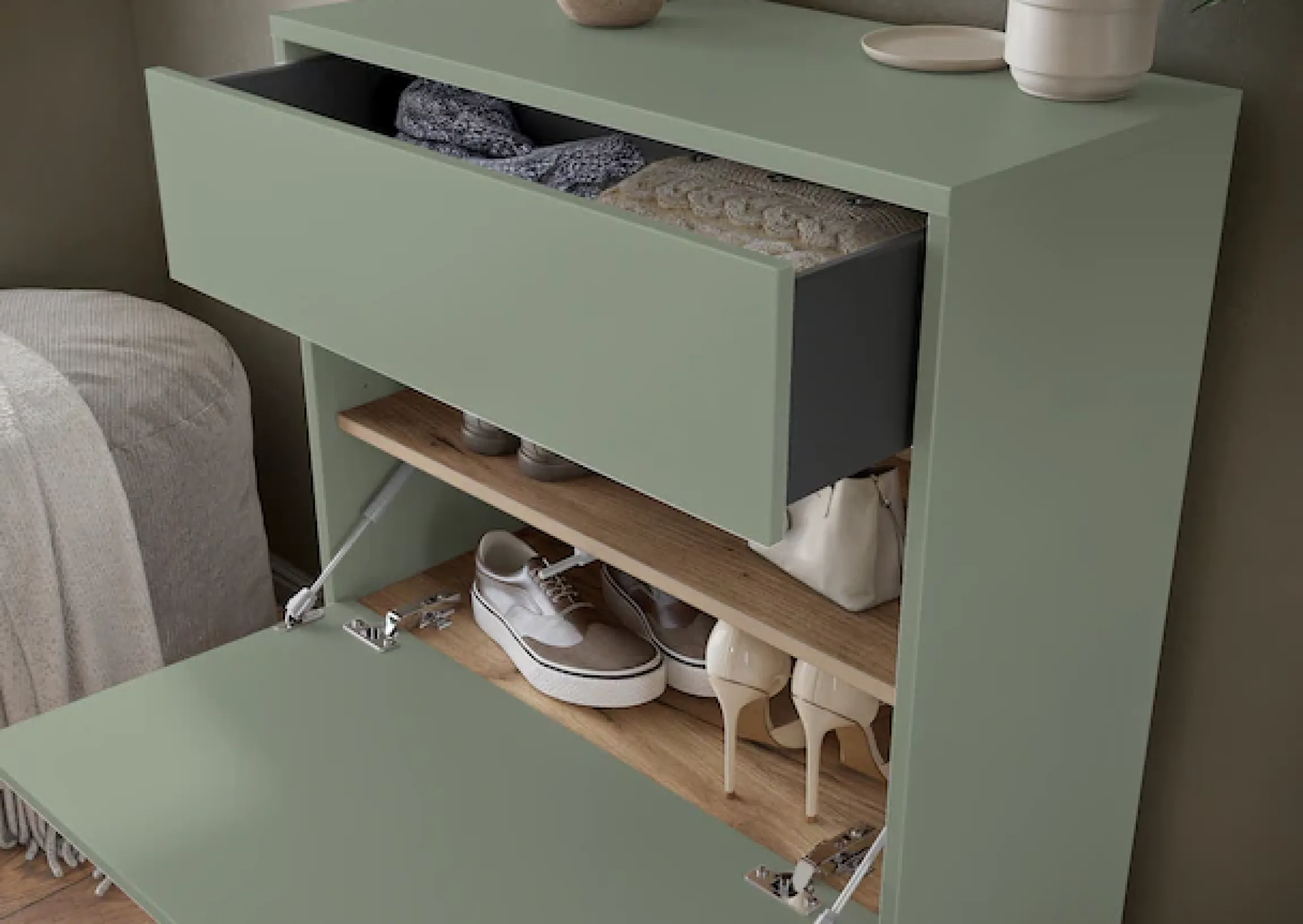 GERMANIA Schuhschrank »Binetto« 1 Stk. tlg. Garderobenschr., mit Schubl., Push-to-open, verstellb. Böden,B: 70cm