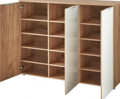 GERMANIA Schuhschrank »Telde« Breite 134cm, Soft-close, verstellbare Böden, ES-Glas, Made in Germany