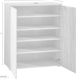 GERMANIA Schuhschrank »Telde« Breite 89 cm, Soft-close, verstellbare Böden, ES-Glas, Made in Germany