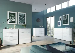 GERMANIA Sideboard »Oakland mit Glasauflage« Breite: 134 oder 184 cm, Soft-close, verstellb. Böden, Made in Germany