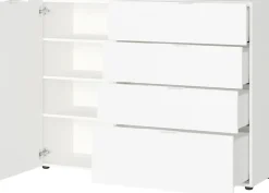 GERMANIA Sideboard »Oakland mit Glasauflage« Breite: 134 oder 184 cm, Soft-close, verstellb. Böden, Made in Germany