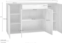 GERMANIA Sideboard »Telde« Breite 179 cm, Soft-close, verstellbare Böden,ES-Glas, Made in Germany