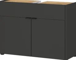 GERMANIA Waschbeckenunterschrank »Ameca« Waschbeckenunterschrank mit einer Klappe und zwei Türen