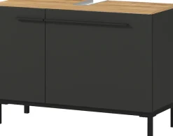GERMANIA Waschbeckenunterschrank »Yonkers« Hochwertige ABS-Kanten, Griffe & hohe Füße aus Metall, Breite 80 cm
