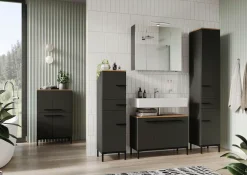 GERMANIA Waschbeckenunterschrank »Yonkers« Hochwertige ABS-Kanten, Griffe & hohe Füße aus Metall, Breite 80 cm