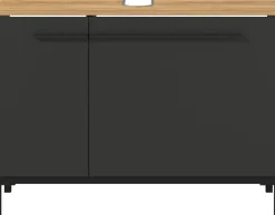 GERMANIA Waschbeckenunterschrank »Yonkers« Hochwertige ABS-Kanten, Griffe & hohe Füße aus Metall, Breite 80 cm