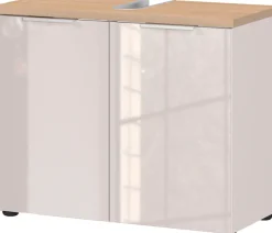 GERMANIA Waschbeckenunterschrank »Tavira« 1 Stk. tlg. Waschbeckenunterschrank mit Glasfronten und Siphonausschnitt
