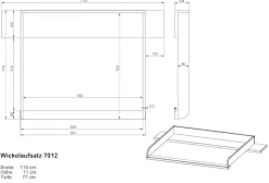 GERMANIA Wickelkommode »GW-Alkmaar« bis 59 kg Wickelaufsatz wieder spurlos abnehmbar 115 cm