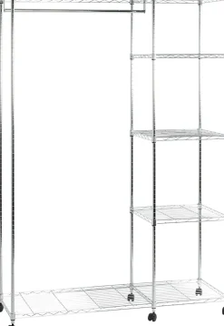 HAKU Garderobenständer »Garderobe, Garderobenständer, Kleiderständer auf Rollen, Kleiderwagen« rechteckig - aus Metall Silber - B/T/H 123/45/181 cm