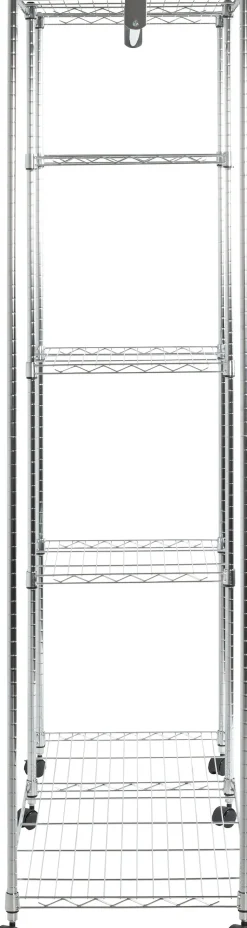 HAKU Garderobenständer »Garderobe, Garderobenständer, Kleiderständer auf Rollen, Kleiderwagen« rechteckig - aus Metall Silber - B/T/H 123/45/181 cm