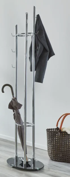 HAKU Garderobenständer »Kleiderständer, Standgarderobe« quadratisch - aus Metall Silber - Ø/H 40/183 cm