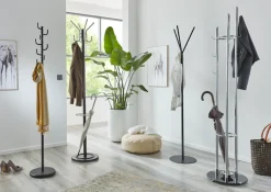 HAKU Garderobenständer »Kleiderständer, Standgarderobe« quadratisch - aus Metall Silber - Ø/H 40/183 cm