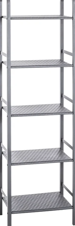 HAKU Regal »Aufbewahrungsregal, Dekoregal, Standregal« rechteckig - aus Metall Grau - B/T/H 40/28/137 cm