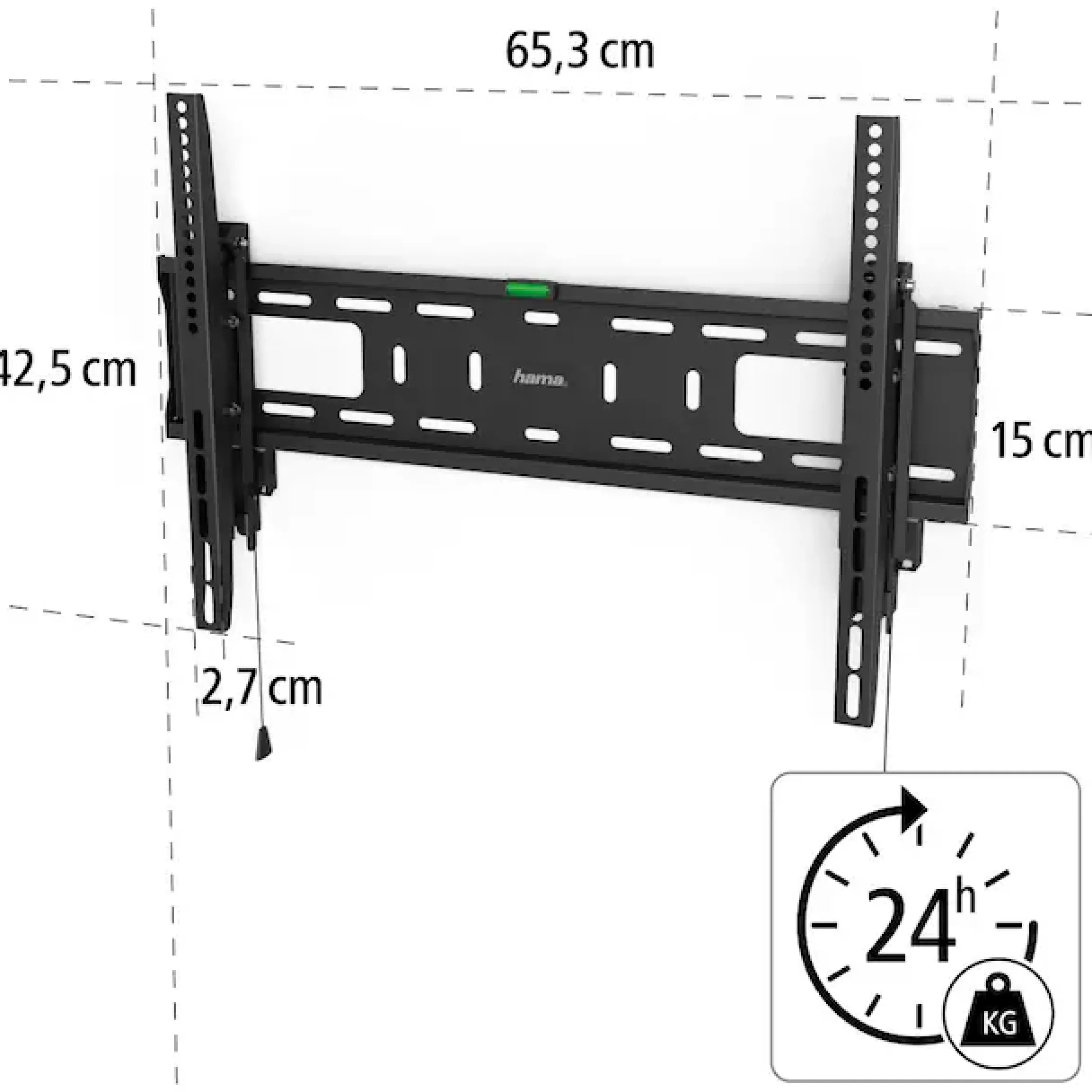 Hama TV-Wandhalterung »bis 50kg,starr,Diebstahlschutz,94-229cm (37"-90"),43",50",55",65",75"« bis 229 cm Zoll