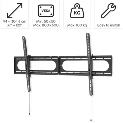 Hama TV-Wandhalterung »Halterung neigbar, 305 cm (120 Zoll) bis 100 kg, Wandabstand 7,9 cm« bis 305 cm Zoll