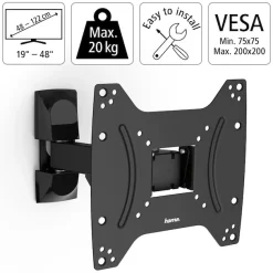 Hama TV-Wandhalterung »Halterung, schwenkbar, neigbar 48 - 122 cm (19" - 48")« bis 122 cm Zoll max. 20 kg