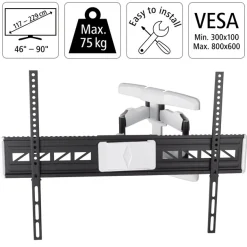 Hama TV-Wandhalterung »schwenkbar, vollbeweglich, 117 - 229 cm (46"-90"), 50", 55", 65", 75"« bis 229 cm Zoll