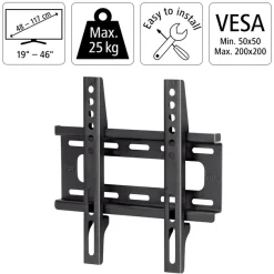 Hama TV-Wandhalterung »TV-Halterung bis 25kg, flach, starr, 48 - 127 cm (19" - 50"), 32", 43"« bis 127 cm Zoll VESA 200x200